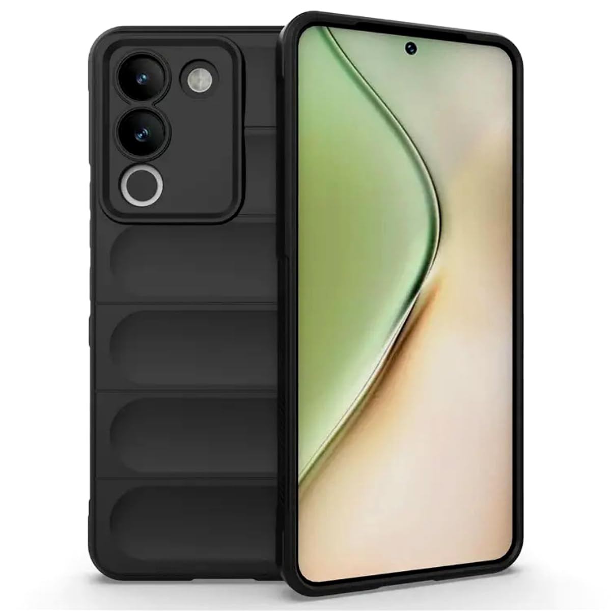 SHINESTAR Ultimate Silicone Wave Case for Vivo Y200 5G | Comfort Grip Soft Touch Matte TPU Back Cover for Vivo Y200 5G - Black (B0CR968T4W) Amazon Price History, Amazon Price Tracker