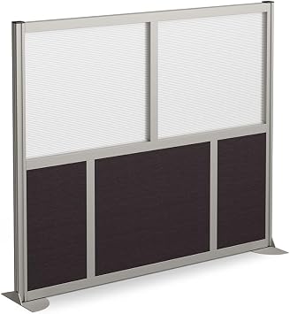 NBF Office Partitions - Cubicle Privacy Panel Wall Divider - Modern Room Separator with Quick Assembly - Indoor Laminate Free Standing Portable Room Divider Panel - 52" H x 60" W Espresso