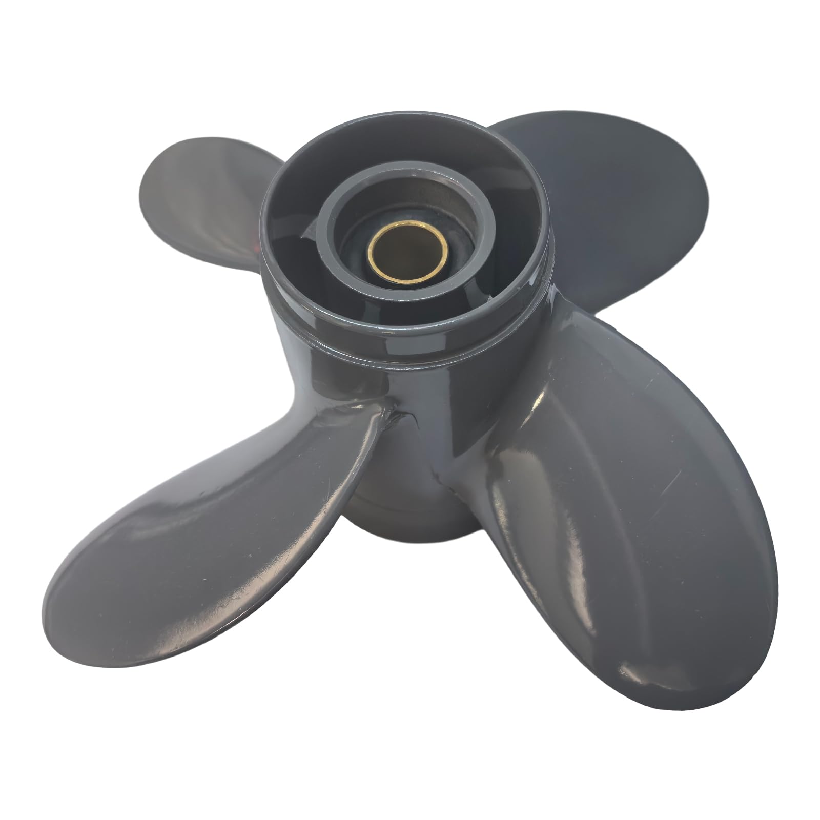 Hélice de barco de aluminio de 4 cuchillas de 9 1/4 x 10 RH 58134-ZV4-010AH compatible con motores Honda 8-20 HP 8 dientes estriados