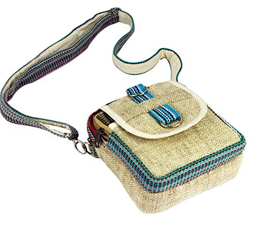 Furein Mala de tiracolo bolsa multifuncional de tecido artesanal, bolsa cintura design étnico casual com alça ajustável