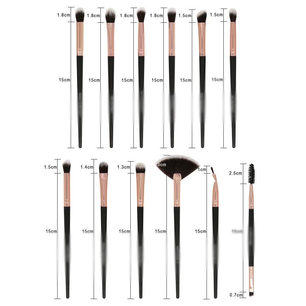 Ensemble de 12 pinceaux de Maquillage for Les Yeux Pinceau for Ombre à paupières à Poils Doux Pinceau for Le des Yeux(D)