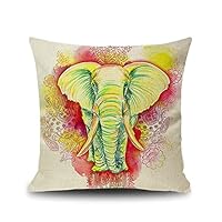 Nunubee Federe Cuscini Decorativi 45x45 Cm (2 Pezzi) - Elefante, In Lino, Per Divano E Camera Da Letto - 4