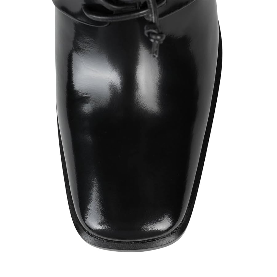 Amazon.com | Zszszsu Women's Classic Square Toe Lace Up Pump