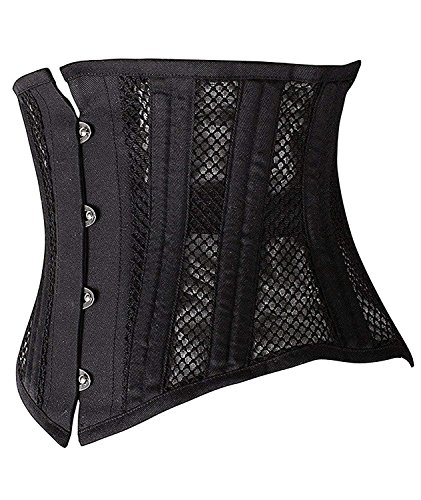 Shaperx Women's 26 Steel Boned Corset Heavy Duty Waist Trainer Corset Shaper For Weight Loss Breathable Mesh Slimming Trimmer Cincher,Sz1997-2-Black-S #TOP1