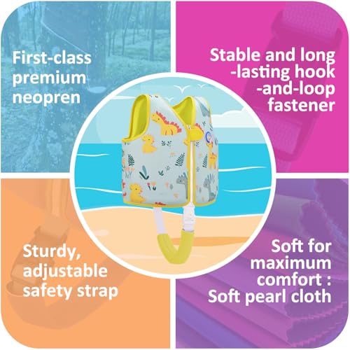 Image of Toddler Swim Vest, Neoprene Trainer with Adjustable Straps and Crotch Strap