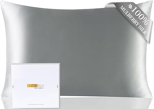ZIMASILK Funda de almohada de seda de morera 100 % pura para cabello y piel, con cremallera oculta reforzada, más suave y duradera, seda de alta
