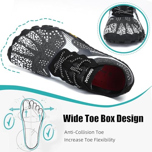 Image of SAGUARO Womens Mens Barefoot Shoes Minimalist Trail Runner Wide Toe Box Zero Drop Outdoor Cross Training Shoe