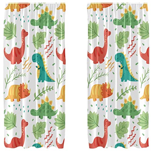 Cortinas de dinosaurio alegres para dar vida y color a las ventanas de un cuarto oscuro 2