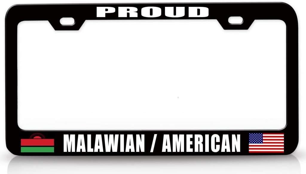 Proud Malawian American Nationality Patriotic Metal Car SUV Truck License Plate Frame Bl m2