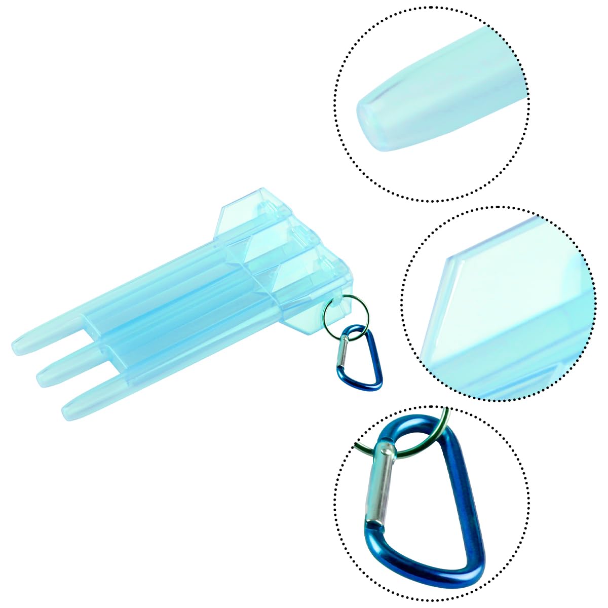 Thyonta Portable Clear Dart Case 1 Pcs Universal ABS Plastic Dart Carrying Case with Key-Locking Clasp as an Accessory for Darts Team Games(Blue) - Image 3