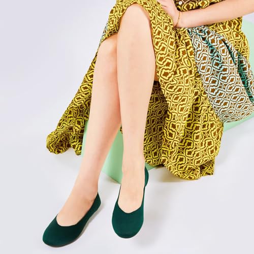 Image of Frank Mully Women's Ballet Flat Shoes Knit Dress Shoes Round Toe Slip On Ballerina Flats for Woman Low Wedge Comfort Soft