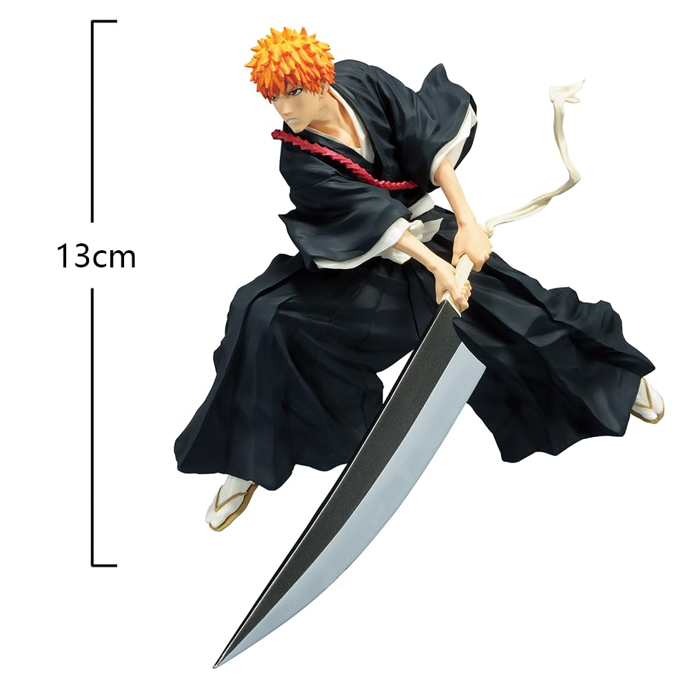 Kurosaki Ichigo Figura Kimono Battle Posición Estatua Modelo 13 cm Kurosaki Ichigo Figuras de Acción Colección Decoración de Escritorio Regalo para Fans