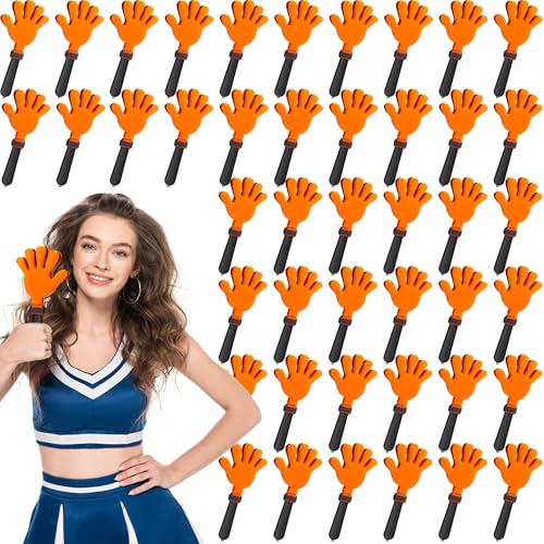 Junkin 100 Pcs Hand Clappers Bulk 7. 5 x 3. 5 Inches Noise Makers Party Favors Clapping Noise Maker Clacker for Birthdays Game Prizes Rewards Football Sporting Events Cheers Supplies (Black Orange)