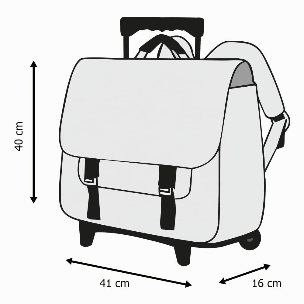Real Madrid Cartable à roulettes 41cm 2 compartiments bleu
