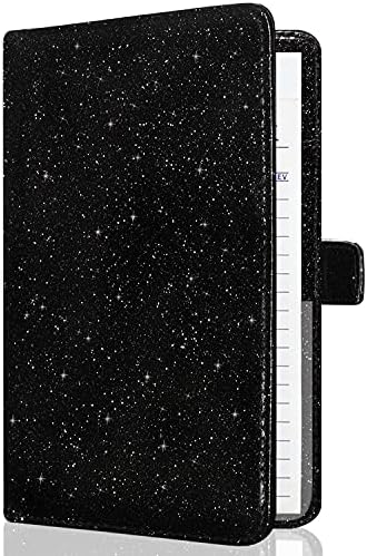 Server Books for Waitress - Leather Waiter Book Server Wallet Cute Waitress Book&Waitstaff Organizer, Waitress Book with Money Pocket&Magnetic Closure Fit Server Apron, Glitter Black