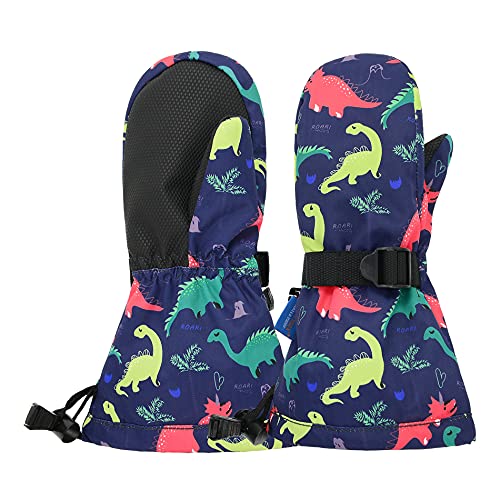 American Trends Toddler Winter Gloves Waterproof Warm Fleece Gloves For Girls Boys Snow Kids And Baby Mittens Dinosaur(With Thumb) 2-4 Years #TOP11