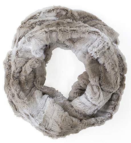 stylesilove Women Elegant Ultra Soft and Warm Faux Fur Infinity Scarf Neck Warmer (Ombre Taupe)