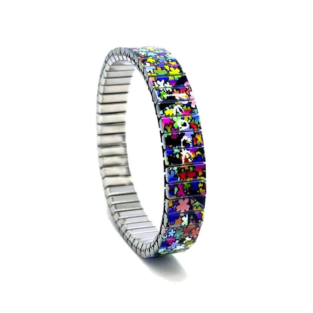 Edelstahlzugarmband HIPPIE Bunt - 10 mm