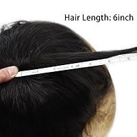 Vista 8 de Toupee - Pieza de cabello humano real para hombre, sistema de reemplazo de encaje suizo suave para hombre, pieza de pelo tipo tupé, protesis capilar
