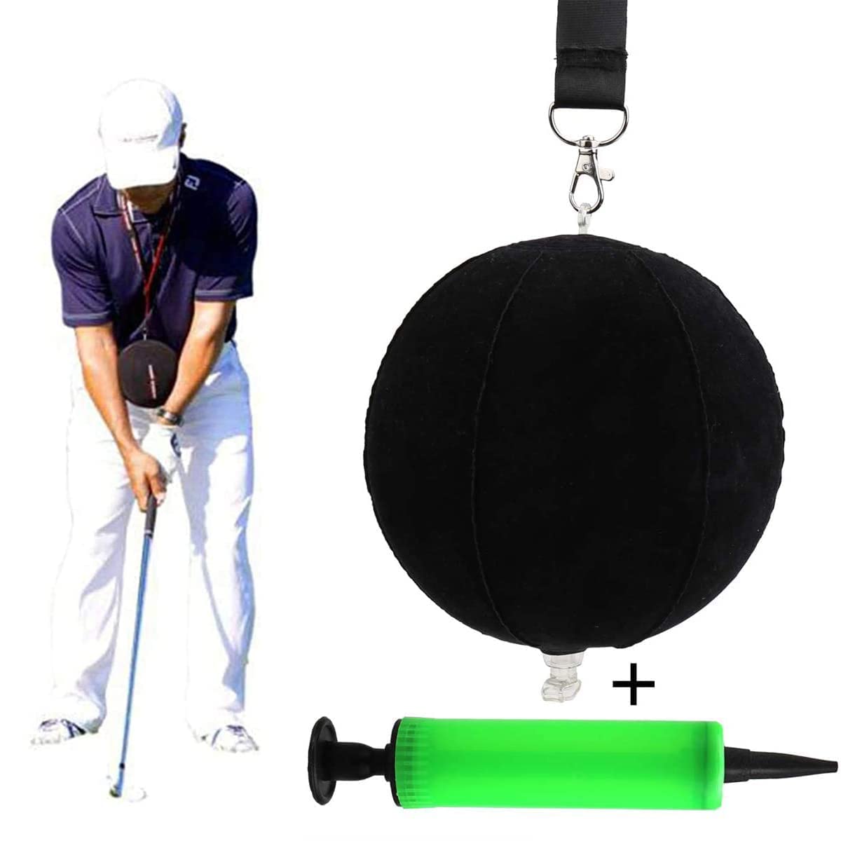 Excefore Golf Swing Trainer Ball Aid Practice Balls Golf Impact Ball, Smart Adjustable Assist Ball Teaching Posture Correction Training Intelligent Arm Motion Guide for The Player Practing