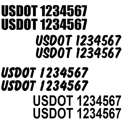 Set Of 2 Custom Usdot Us Dot Number Tractor Truck Tow Commercial Van Pick Up Semi Decal Sticker Graphic V2 #TOP17