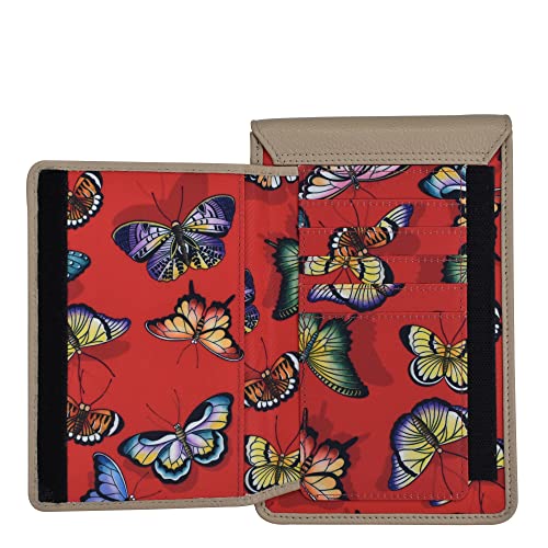 Anuschka Cell Phone Crossbody RFID Blocking Wallet - Wanderlust Collection - Nylon Fabric with Genuine Leather Trim3