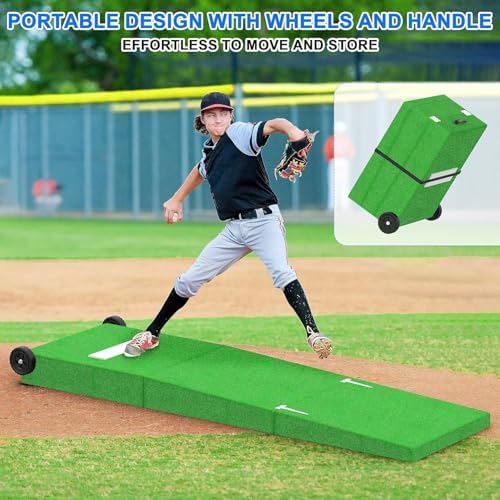 Przenośny trener kopca do baseballu i softballu, gumowa podstawa z kółkami, łatwy transport, trening wewnątrz i na zewnątrz