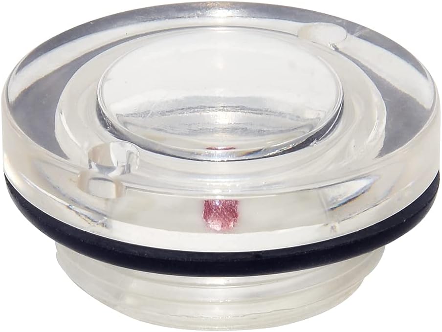 Flyshop M60 x 2 Male Threaded Clear Plastic Air Compressor Fittings Round Oil Level Sight Glass, 4Pcs