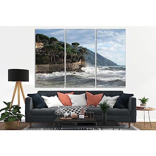Impression sur toile Camogli Italie ZELLART grand tableau prêt à poser