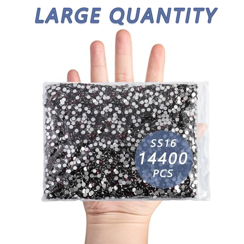 Image of Beadsland Flat Back Crystal Rhinestones Bulk, Amethyst, SS16, 14400pcs | Flatback Glass Gems for Nails Crafts Clothes DIY Decoration, Glue Fix, 3.8-4.0mm