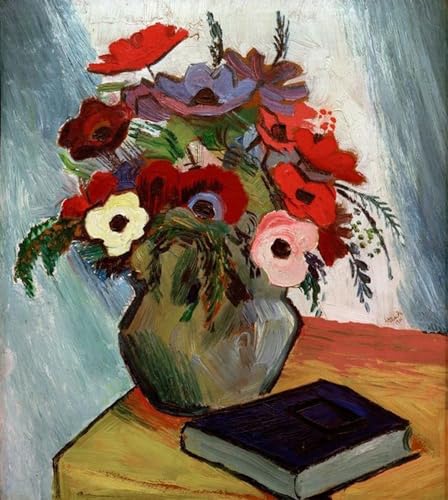 Impression Graffiti Art Mural August Macke nature morte aux anémones toile moderne 60x90cm