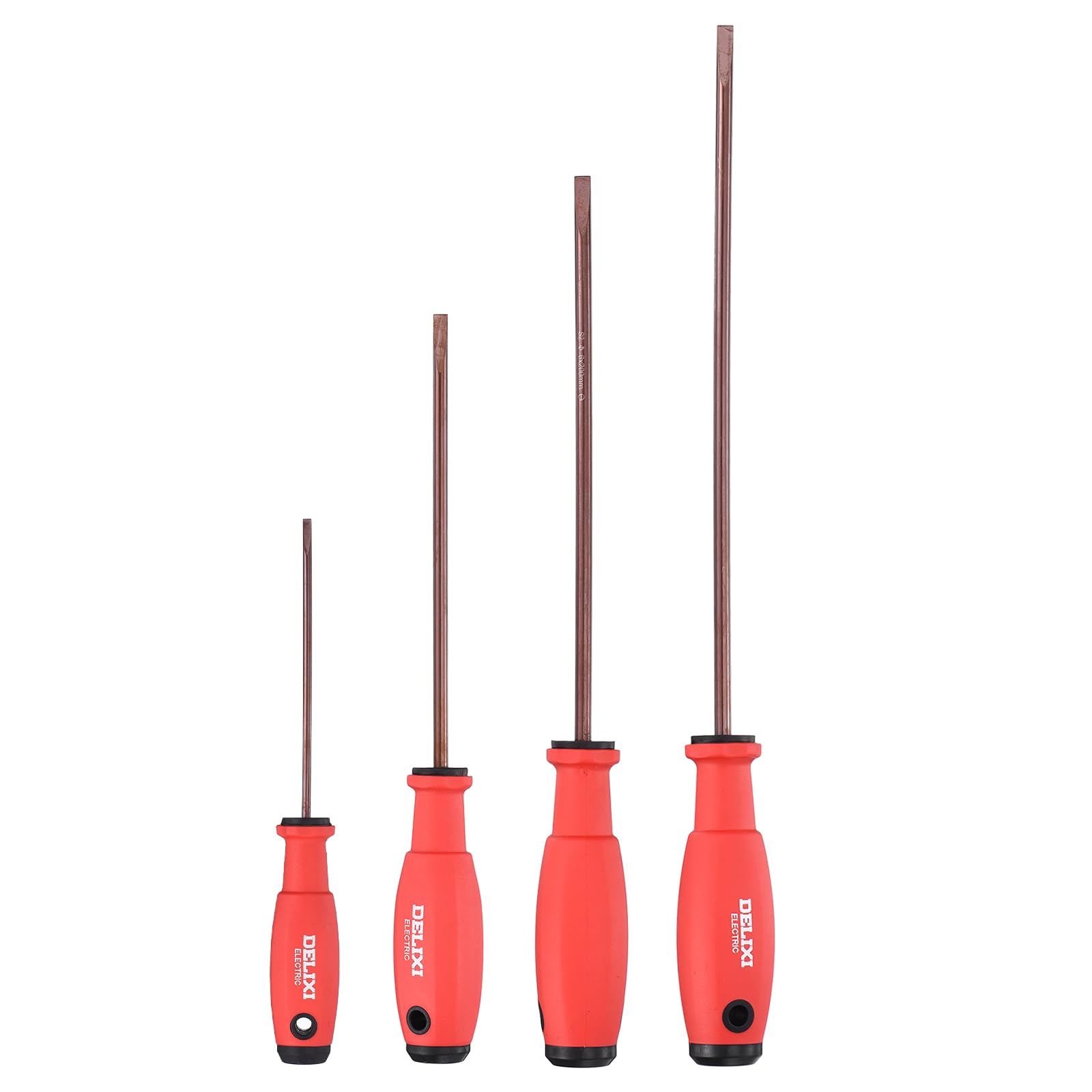 sourcing map 4pcs SL3+SL5+SL6+SL6 Slotted Screwdriver S2 Steel Magnetic Precision Screwdrivers Industrial Grade Screw Drivers Electrician Tool with Non-Slip Grip for Fastening Repairing