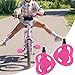 MAKELEN Heart-Shaped Non-Slip Plastic Bike Pedals for Kids with Reflective Strips, 1/2-Inch Thread Size Pink