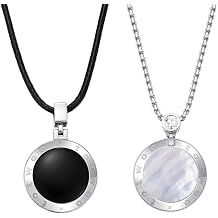 Long Distance Touch Necklace for Couples, Vibration & Light Up Smart Love Jewelry, Long Distance Relationship Gifts for Girlfriend Boyfriend Her Him, One-to-One Bluetooth Pairing via the Companion App