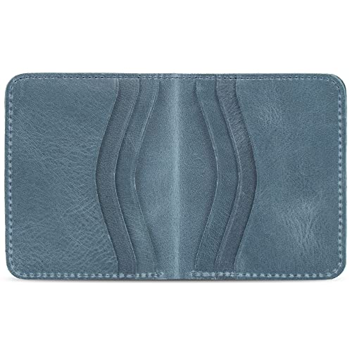 Genuine Leather Ultra Slim Bifold Card and Cash Wallet - Unisex4