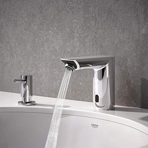 GROHE 36468000 Bau Cosmopolitan E Touchless Electronic Faucet Less Mixing, Battery-Powered, DC, Starlight Chrome thumbnail 11