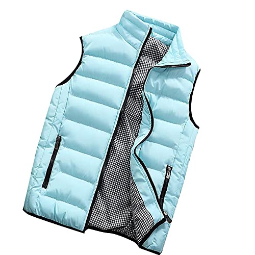 W-86 Sky Blue Puffer Hooded Vest Men 3XL