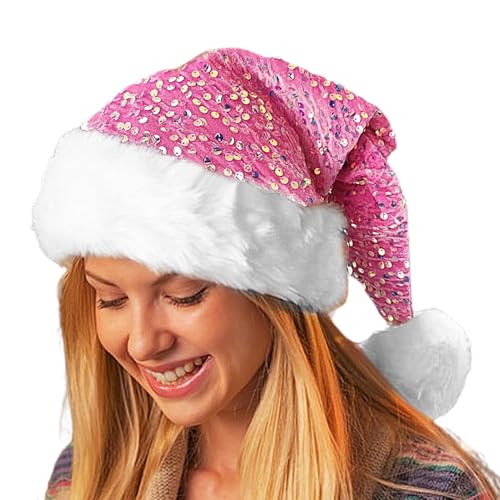 Nikolausmützen Erwachsene - Nikolausmütze mit Glitzer-Pailletten und...