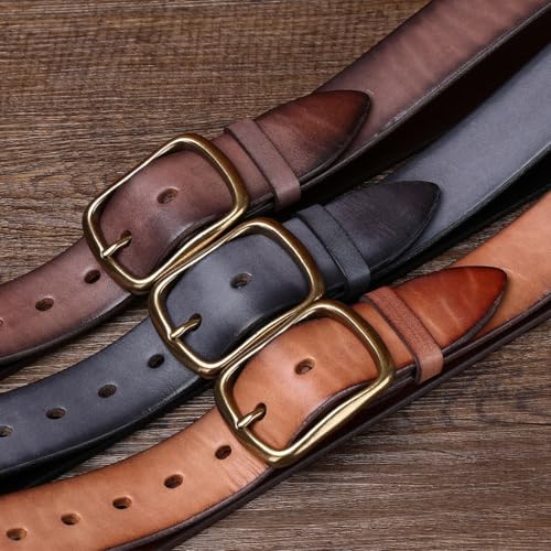 Men Thick Cowhide Copper Pin Buckle Genuine Leather Belt for Jeans Fashion Casual Belt Waistband Gifts for Men2