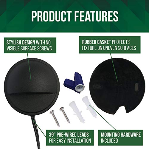 Gkoled Low Voltage Led Deck Lights, Landscape Step Stair Railing Light Fixture With 2W Integrated Led Chips, Die-Cast Aluminum 12V Ac/Dc Accent Lighting With Black Powder Coated Finish (6-Pack) #TOP3