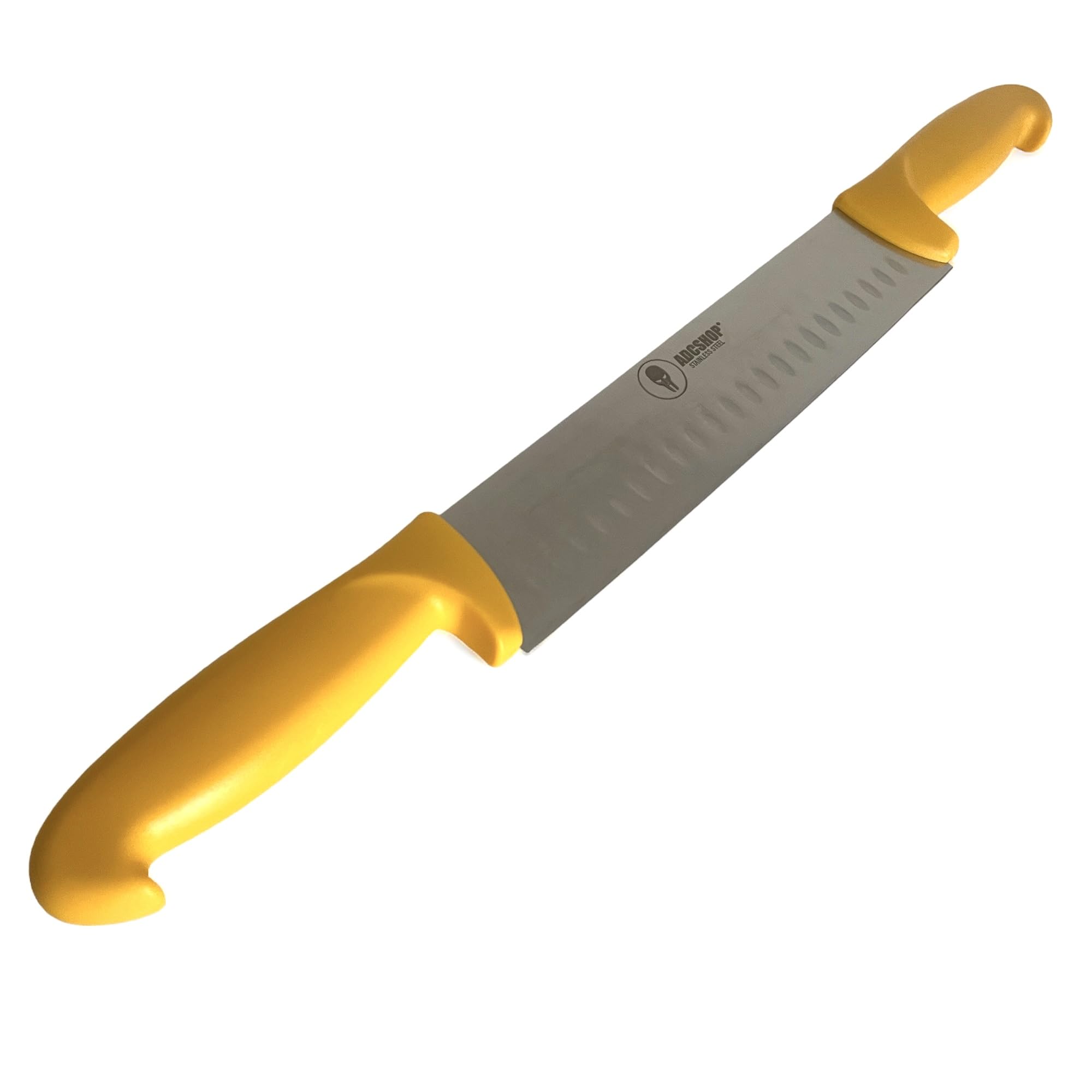 Couteau à fromage à double manche – coupe fromage- cier inoxydable 3Cr13Mov - Double manche polypropylène. Lame droite à fromage satinée alvéolée - Taille totale 50.80 cm - Taille de la lame 22.20 cm