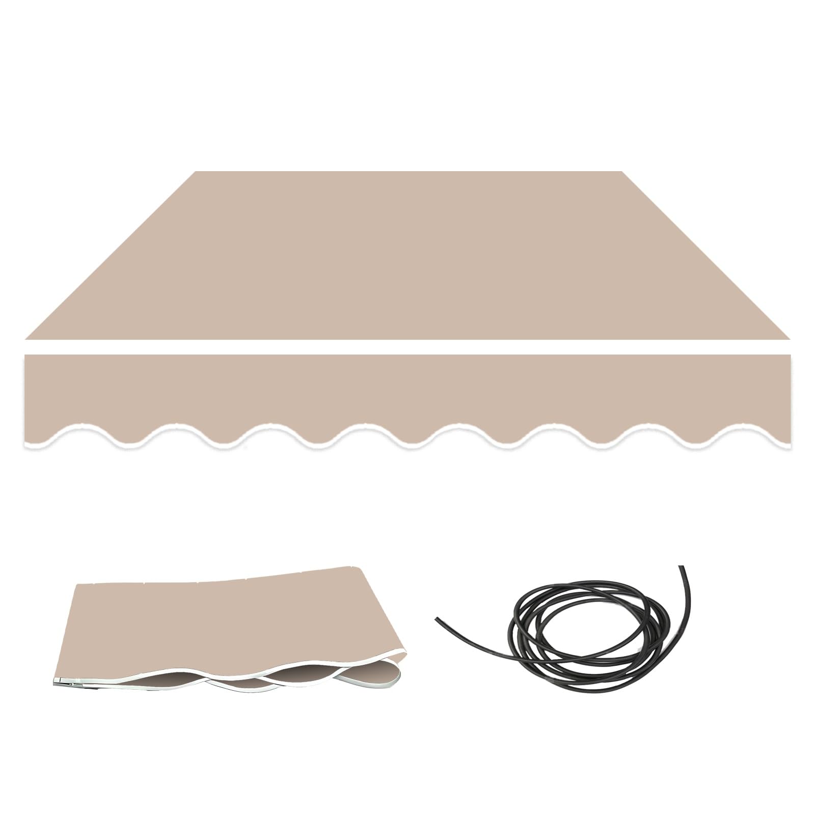 Toldo para exteriores con protección UV y tela impermeable caqui de 300 x 250 cm