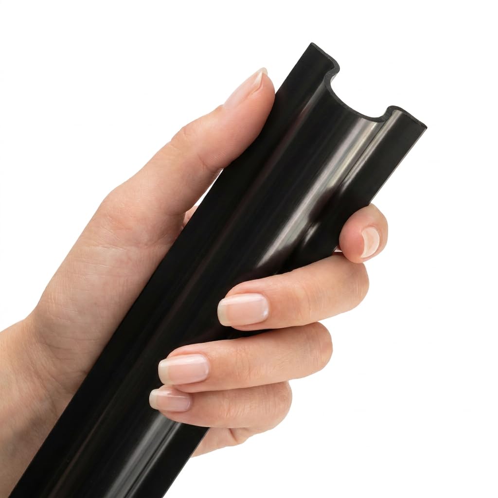 5 x 60 cm, protector de cable de uso externo negro para proteger datos telefónicos al aire libre, cables eléctricos, mangueras o tuberías de hasta 25 mm de grosor. La tapa de rosca a la pared
