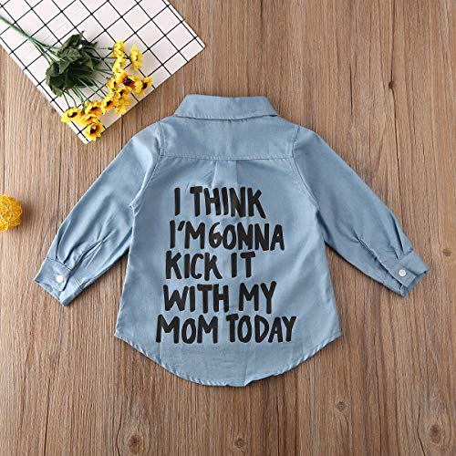 I Think Im Gonna Kick it with My Mommy Today Toddler Little Girl Button Down Shirt Jacket2