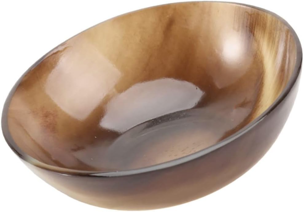 Unomor Natural Ox Horn Sauce Bowl for Vinegar Side Dishes Serving Coffee