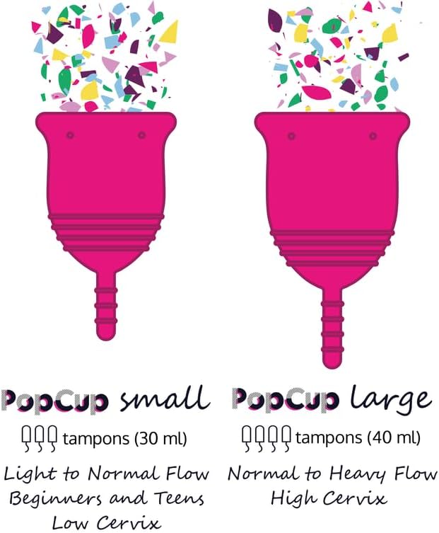 Miniatura 3 de Copa menstrual Pop  Disco de período reutilizable  Silicona de grado médico  Alternativa de tampón, almohadilla y taza (taza pequeña, rosa)