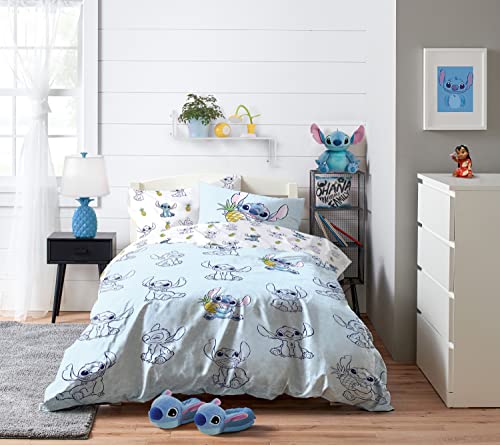 Saturday Park Disney Lilo & Stitch Watercolor Vibes Twin Duvet Cover & Sham Set - 2 Piece 100% Organic Cotton Duvet Set - Gots & Oeko-Tex Certified (Disney Official) #TOP5