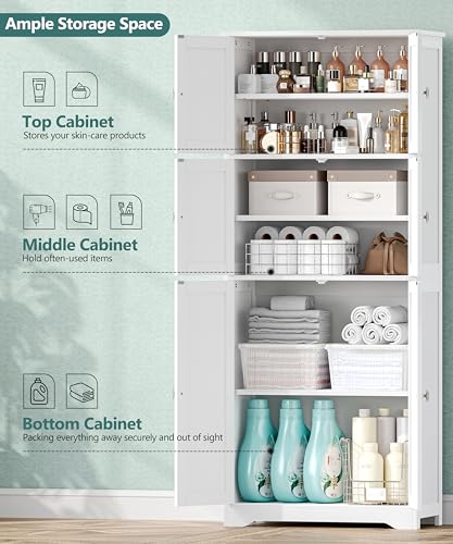 Zeibospri Tall Bathroom Linen Cabinet
