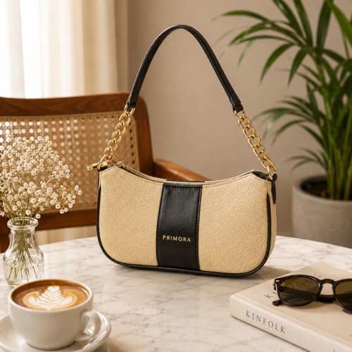 Image of Colorblocked Shoulder Bag for Women with Adjustable & Detachable Sling Strap | Stylish Crossbody & Shoulder Purse | Lightweight Daily Use Handbag for Office, Travel & Casual