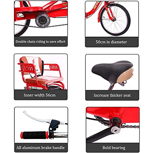 Triciclo plegable para adultos DINNA de 20 pulgadas, monocarga, con cesta grande y asiento trasero, para recreo y compras miniatura 3